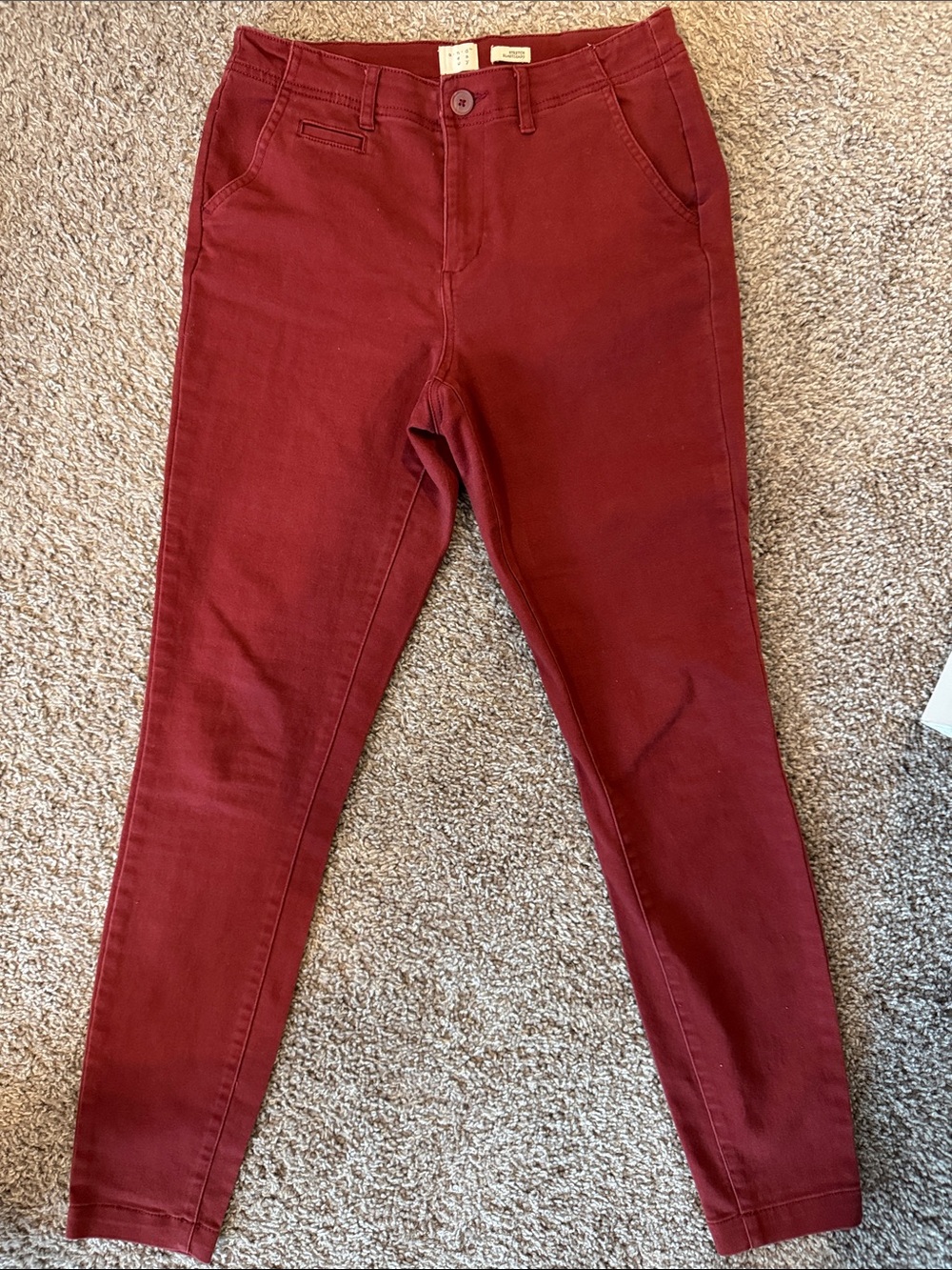 a new day rust-red ponte pants